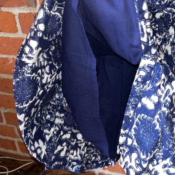 Gap Dress Full Front Button 3/4 Sleeve Tie Waist Blue & White Size 6 - Picture 7 of 10